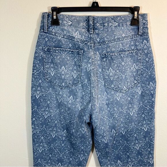 ✨ Simple Society Bandana Pattern Jeans High Rise Mom Style Straight Leg 5/27 - Picture 6 of 10